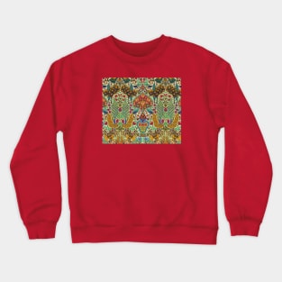 Oriental Floral Pattern with Peacocks and Deers Crewneck Sweatshirt